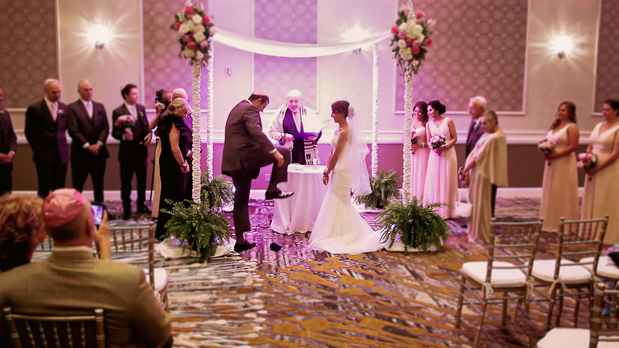 Breaking of the glass in a Kosher Wedding Ceremony